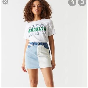 ⬇️PRICE DROP⬇️ NWT color block denim skirt